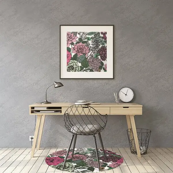 Tappeto per sedia con ruote Fiori Vintage