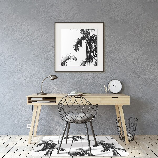 Tappeto per sedia con ruote Palme In Bianco E Nero