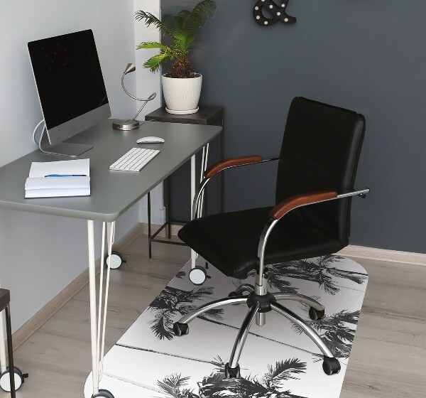 Tappeto per sedia con ruote Palme In Bianco E Nero