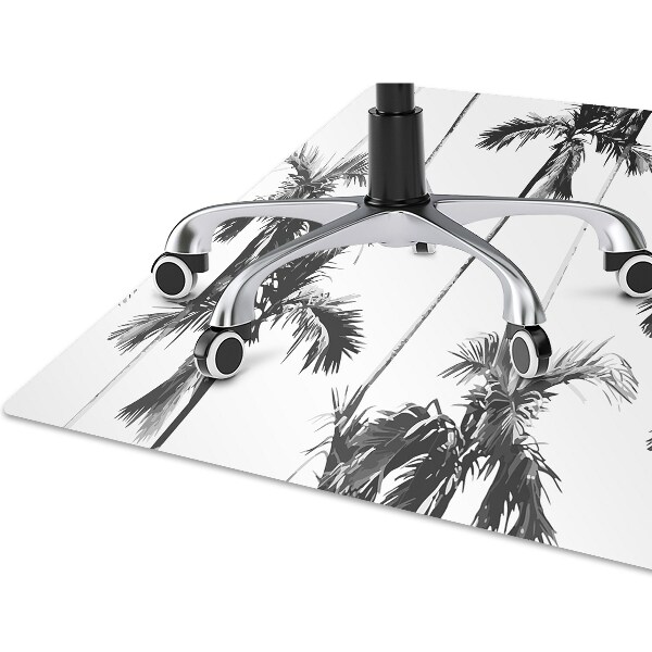 Tappeto per sedia con ruote Palme In Bianco E Nero