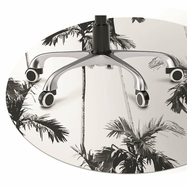 Tappeto per sedia con ruote Palme In Bianco E Nero