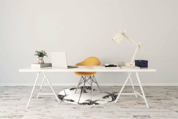 Tappeto per sedia con ruote Palme In Bianco E Nero