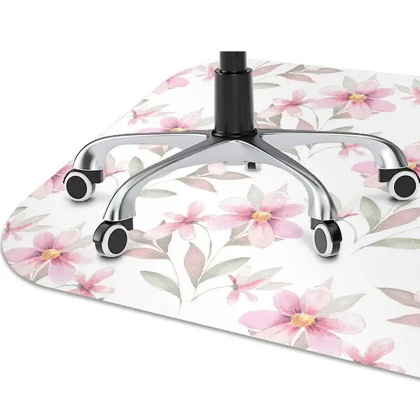 Tappeto per sedia con ruote Fiori Rosa