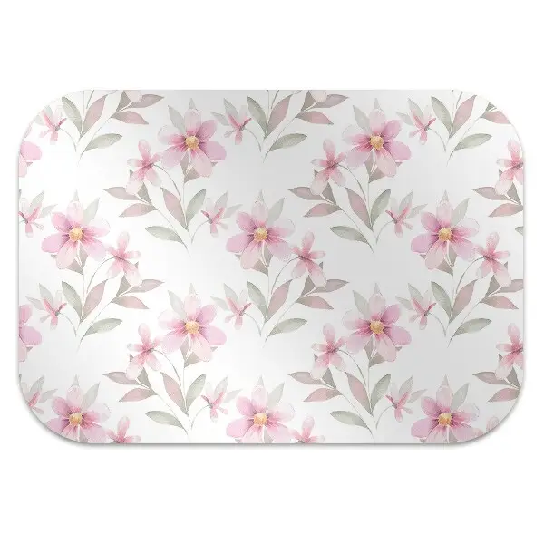 Tappeto per sedia con ruote Fiori Rosa