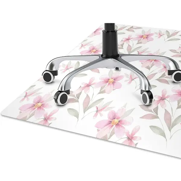Tappeto per sedia con ruote Fiori Rosa