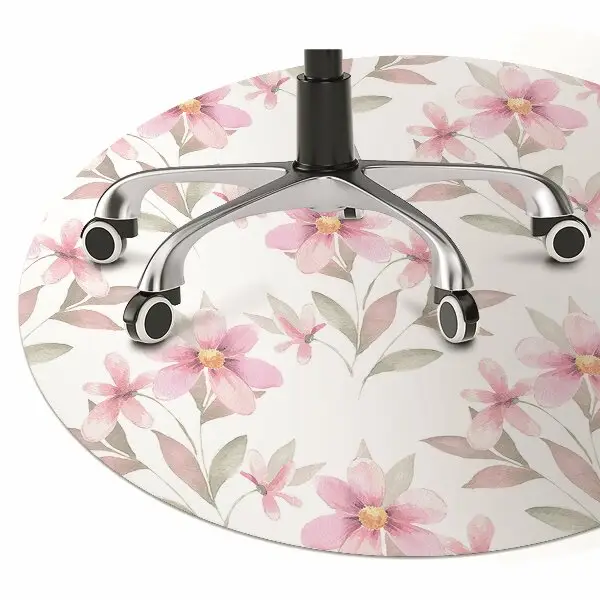 Tappeto per sedia con ruote Fiori Rosa