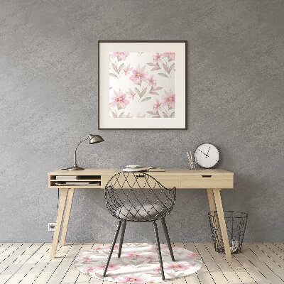 Tappeto per sedia con ruote Fiori Rosa