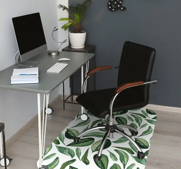Tappeto per sedia con ruote Foglie Verdi