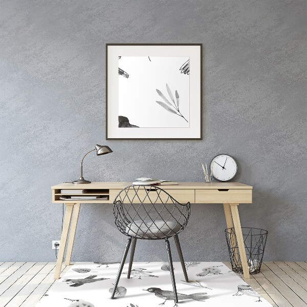 Tappeto per sedia con ruote Uccelli Disegnati