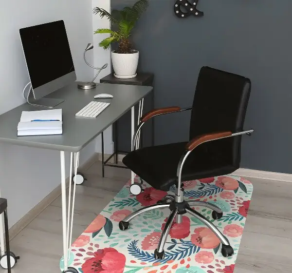 Tappeto per sedia con ruote Poppies Rossi