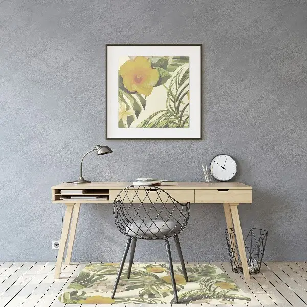 Tappeto salvapavimento Foglie E Fiori Tropicali