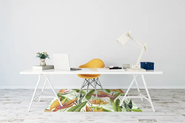 Tappeto per sedia con ruote Piante Tropicali