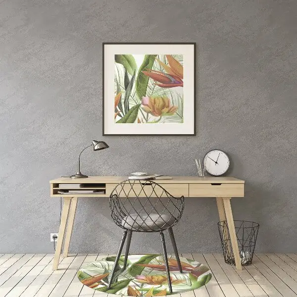 Tappeto per sedia con ruote Piante Tropicali