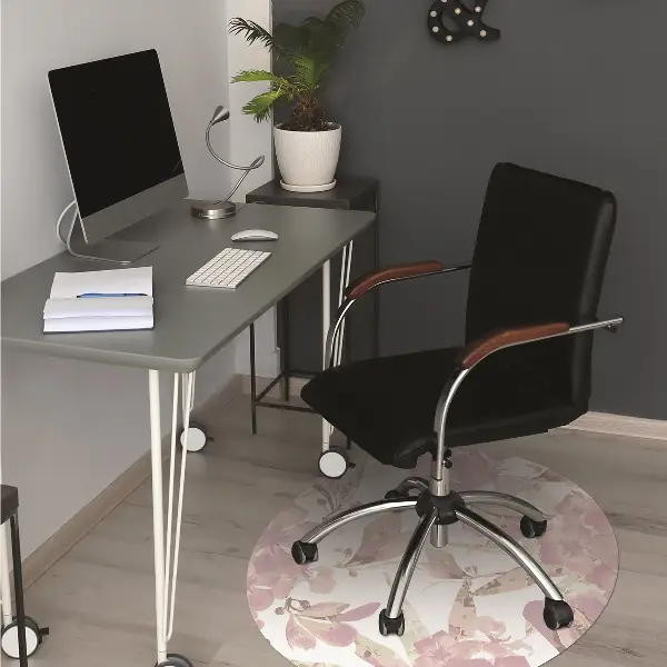 Tappeto per sedia con ruote Hibiscus Rosa Pallido
