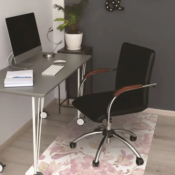 Tappeto per sedia con ruote Hibiscus Rosa Pallido