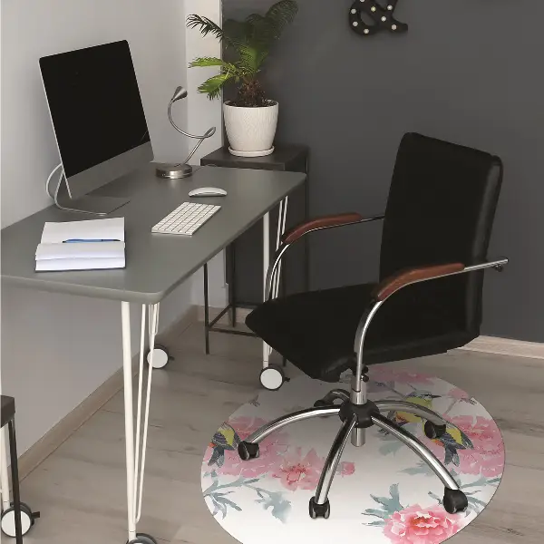 Tappeto per sedia con ruote Uccelli E Fiori