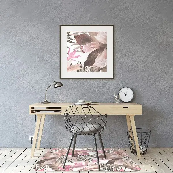 Tappeto per sedia con ruote Rosa Tropicale