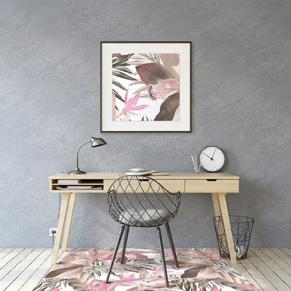 Tappeto per sedia con ruote Rosa Tropicale