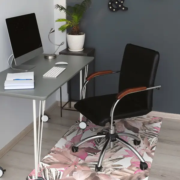 Tappeto per sedia con ruote Rosa Tropicale