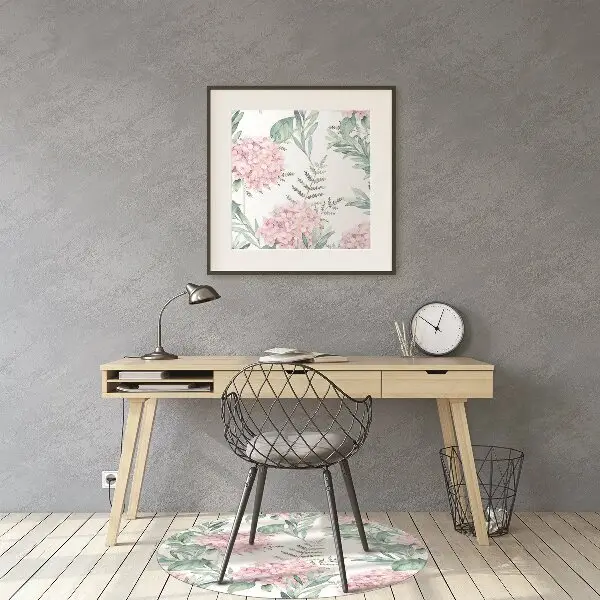 Tappeto per sedia con ruote Fiori Rosa Chiaro