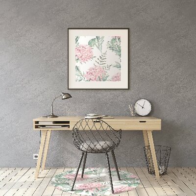 Tappeto per sedia con ruote Fiori Rosa Chiaro