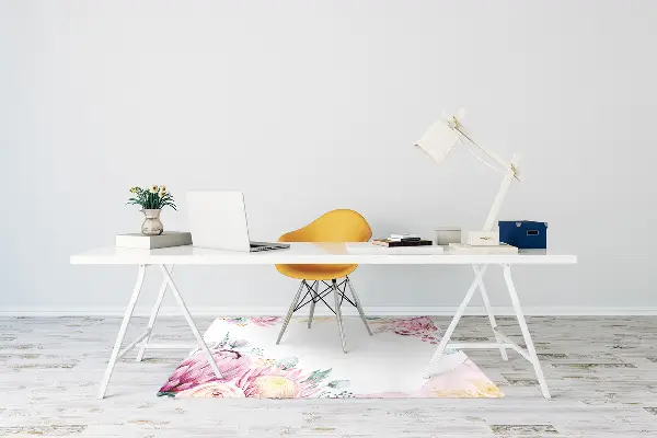 Tappeto per sedia con ruote Cornice Floreale