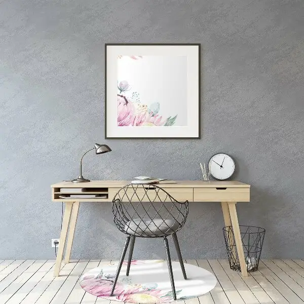 Tappeto per sedia con ruote Cornice Floreale