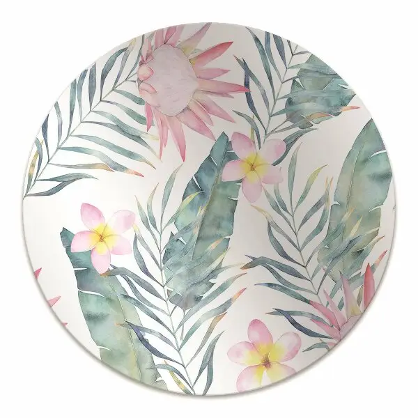 Tappeto per sedia con ruote Fiori Rosa Chiaro