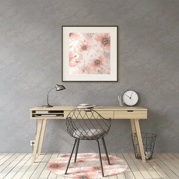 Tappeto sedia ufficio Fiori Arancioni