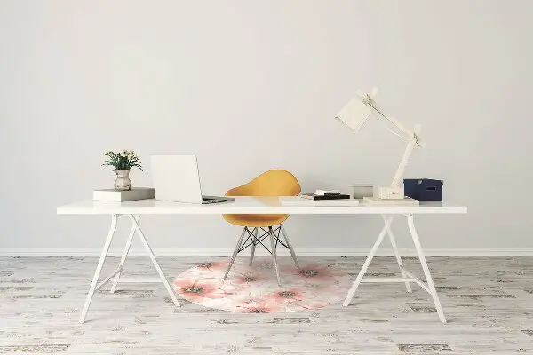 Tappeto sedia ufficio Fiori Arancioni