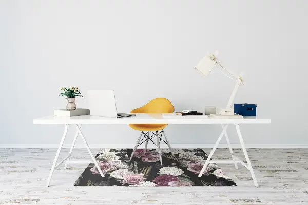 Tappeto per sedia con ruote Fiori Romantici