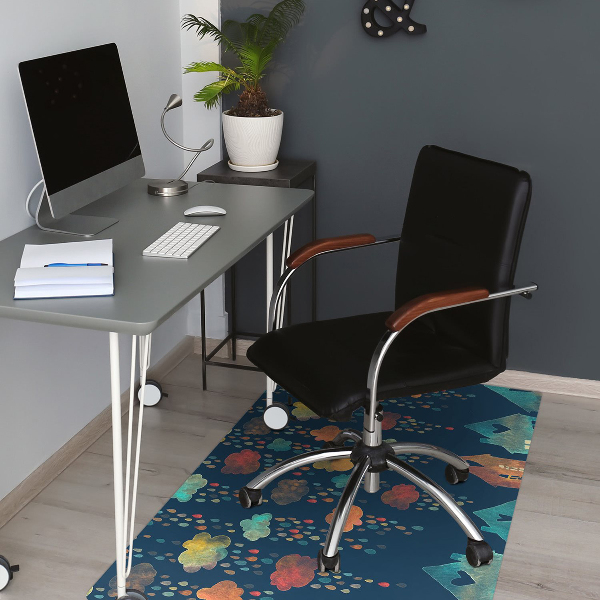 Tappeto per sedia con ruote Case Colorate