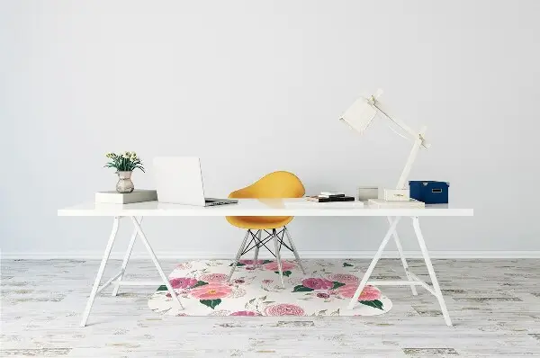 Tappeto per sedia con ruote Fiori Rosa