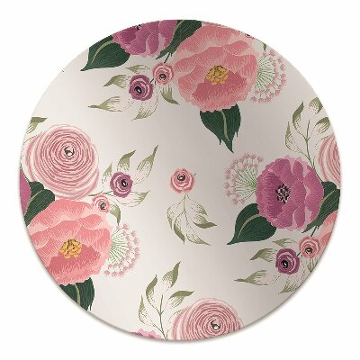 Tappeto per sedia con ruote Fiori Rosa