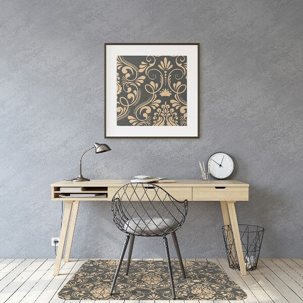 Tappeto per sedia con ruote Ornamento Dorato