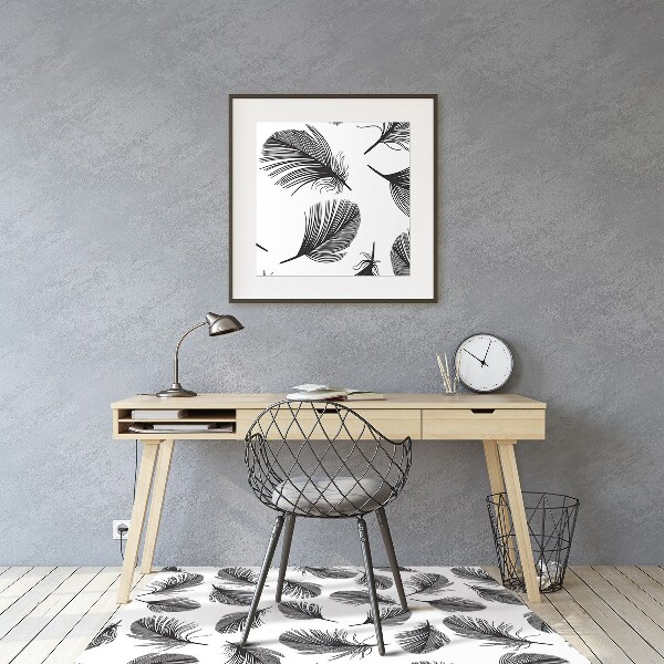 Tappeto per sedia con ruote Piume Disegnate