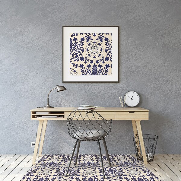 Tappeto per sedia con ruote Motivo Blu