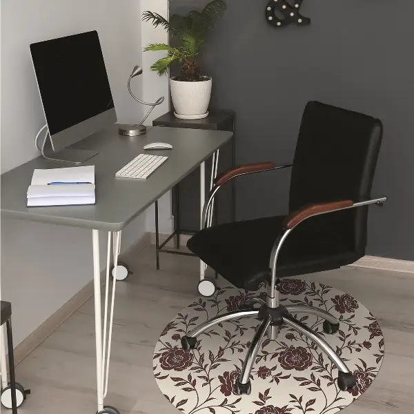 Tappeto per sedia con ruote Fiori Bordeaux