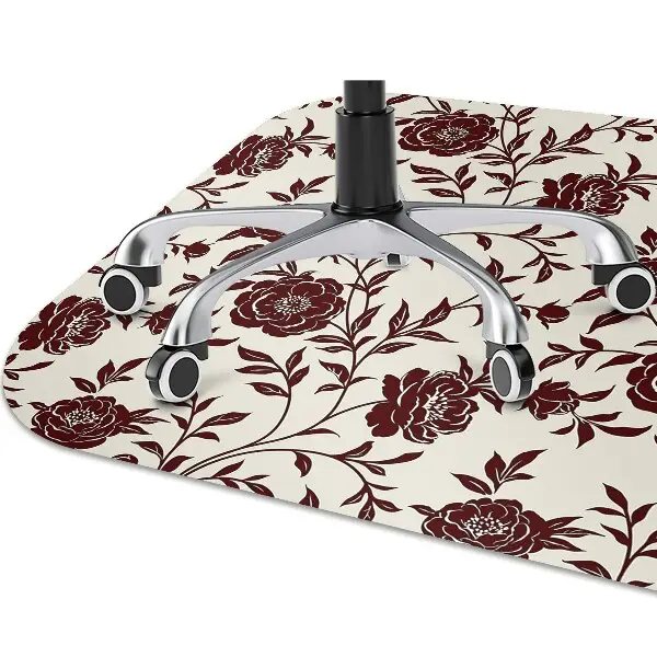 Tappeto per sedia con ruote Fiori Bordeaux