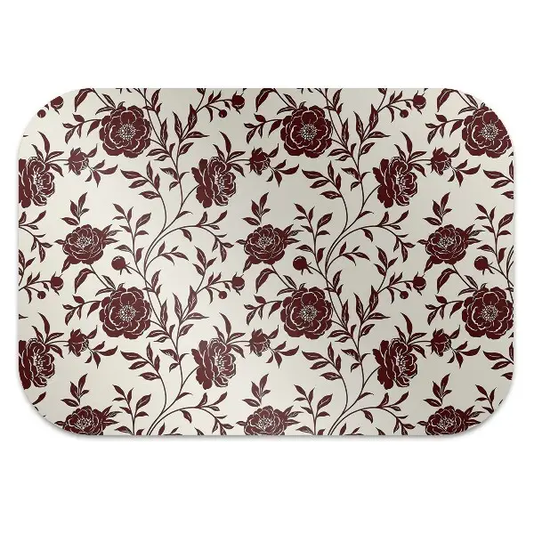 Tappeto per sedia con ruote Fiori Bordeaux