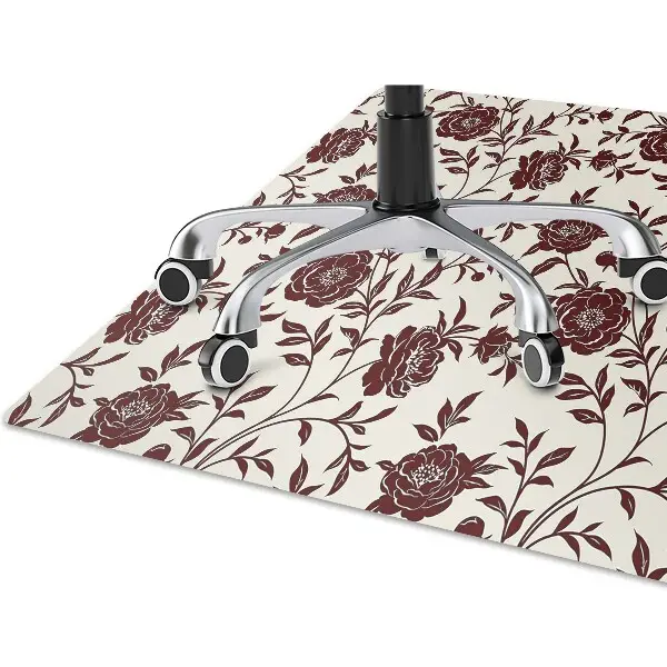 Tappeto per sedia con ruote Fiori Bordeaux