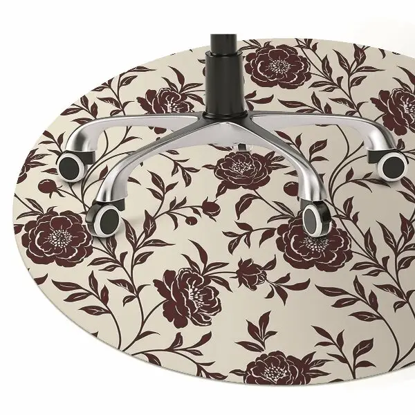 Tappeto per sedia con ruote Fiori Bordeaux
