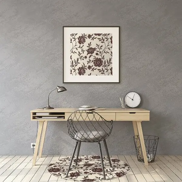 Tappeto per sedia con ruote Fiori Bordeaux