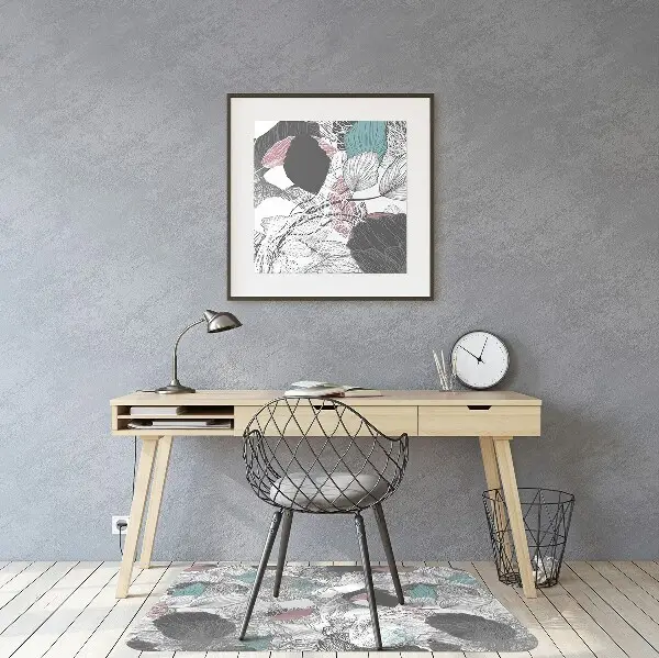 Tappeto per sedia con ruote Pattern Floreale