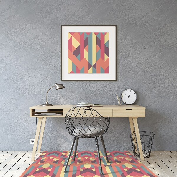 Tappeto per sedia con ruote Linee Colorate
