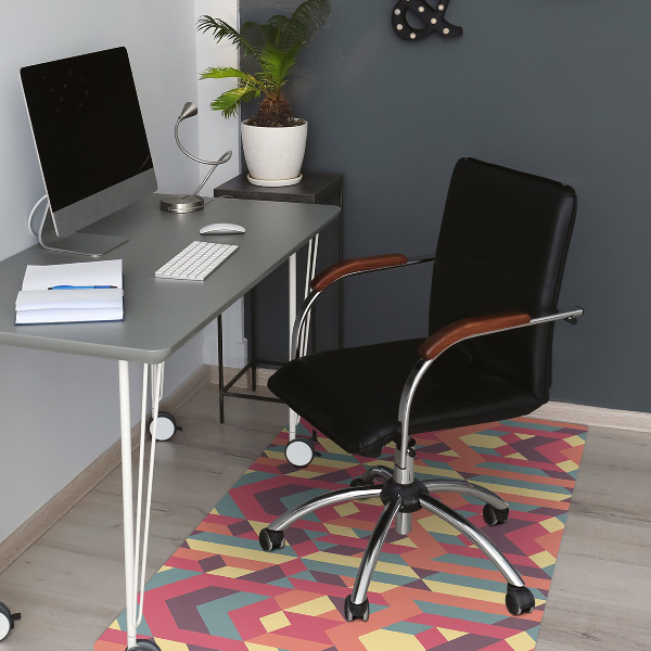 Tappeto per sedia con ruote Linee Colorate