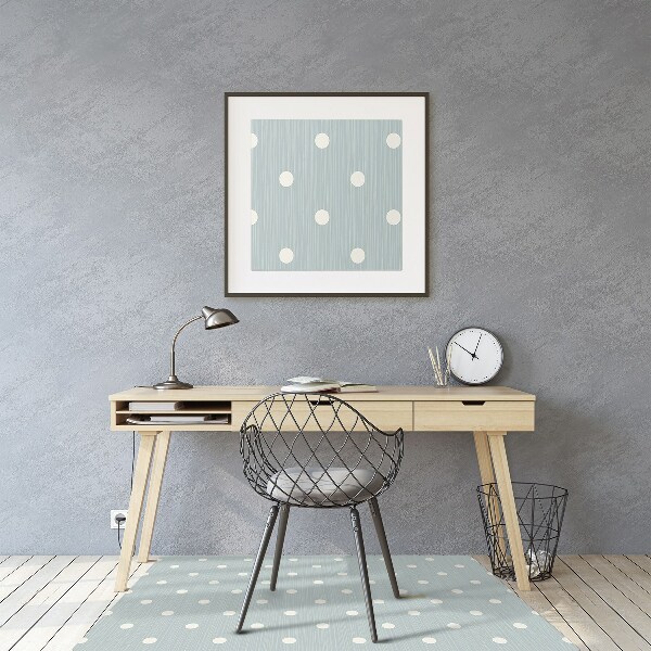 Tappeto per sedia con ruote Pois Bianchi