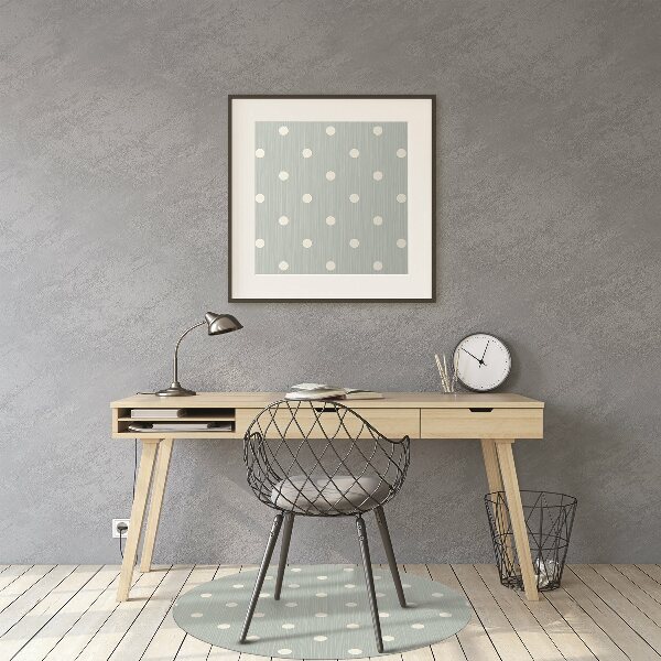 Tappeto per sedia con ruote Pois Bianchi