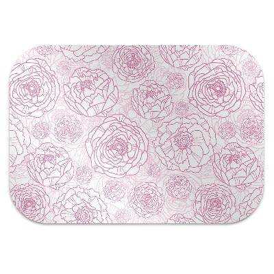 Tappeto per sedia con ruote Fiori Rosa