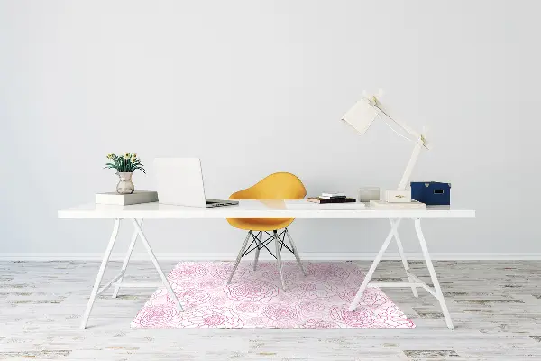 Tappeto per sedia con ruote Fiori Rosa